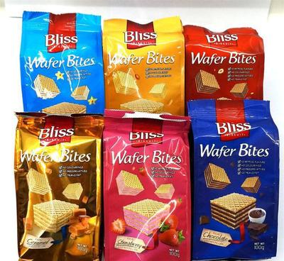 【批發(fā)阿拉伯聯(lián)合酋長國進口比麗滋夾心威化餅多口味100克/袋】價格_廠家_圖片 -